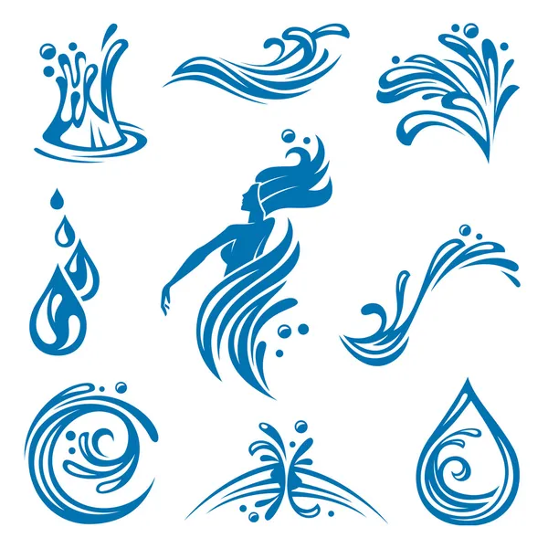 Vatten ikoner — Stock vektor