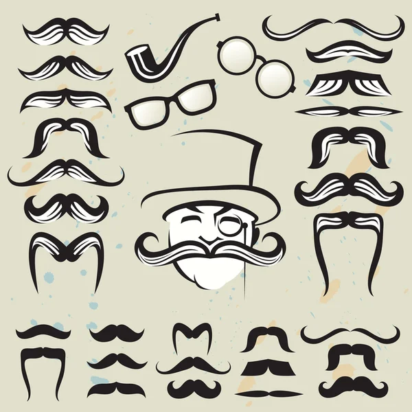 Ensemble de moustaches — Image vectorielle