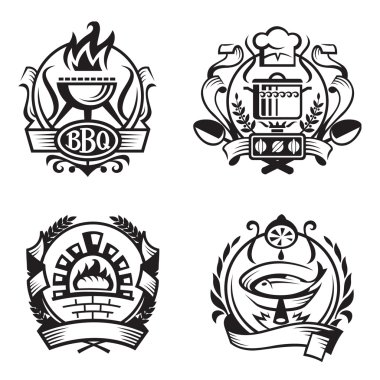 Set of different cooking banners clipart