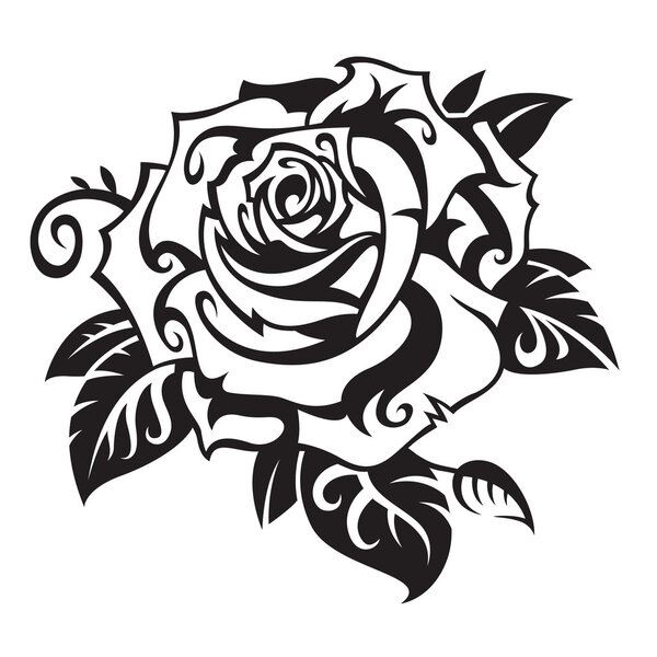 Black rose — Stock Vector