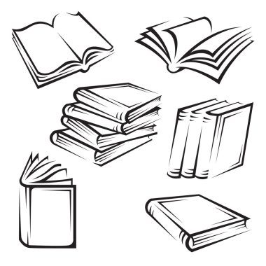 Set of books clipart