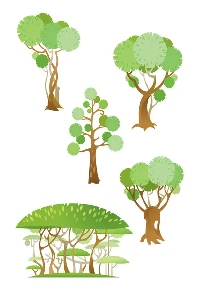 Arbres et arbustes — Image vectorielle