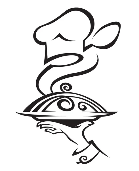 Sombrero de chef con plato — Archivo Imágenes Vectoriales