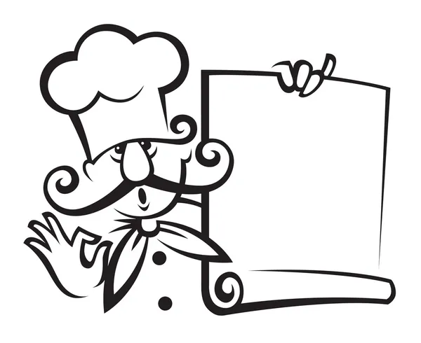 Chef com menu — Vetor de Stock
