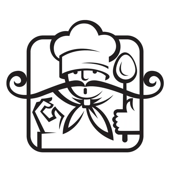 Chef con bigote — Vector de stock