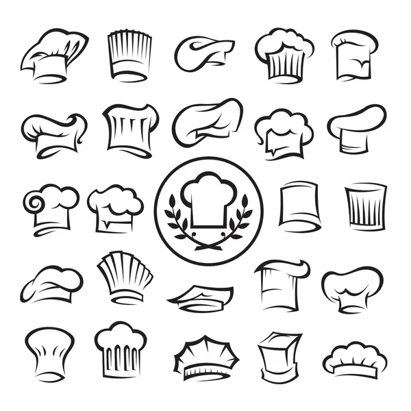 Conjunto de sombreros de chef — Vector de stock
