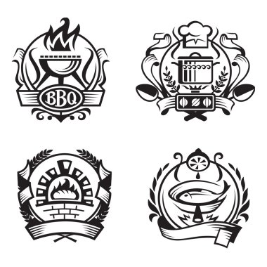 Set of different cooking banners clipart