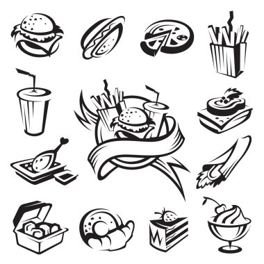 Fast food set clipart