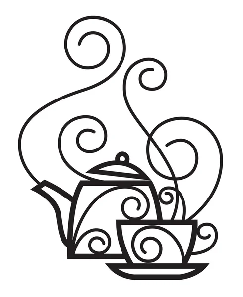 Чашка и чайник — стоковый вектор