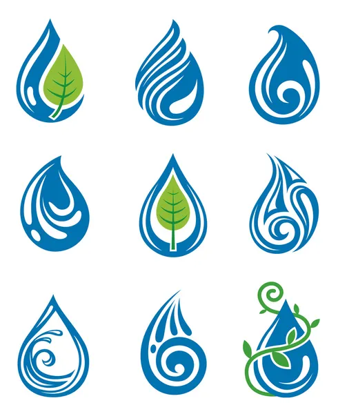 Gotas de agua iconos — Archivo Imágenes Vectoriales