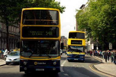 Dublin street with bus clipart