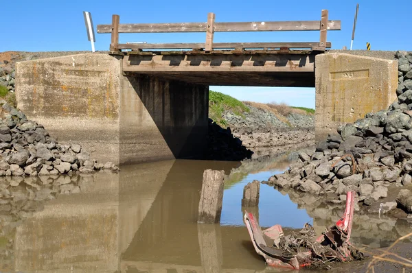 stock image Garbage in river