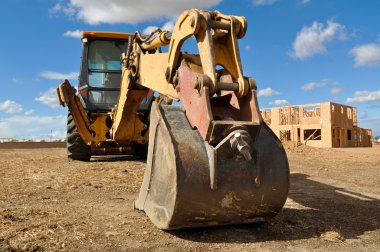 Tractor on a Construction Site clipart