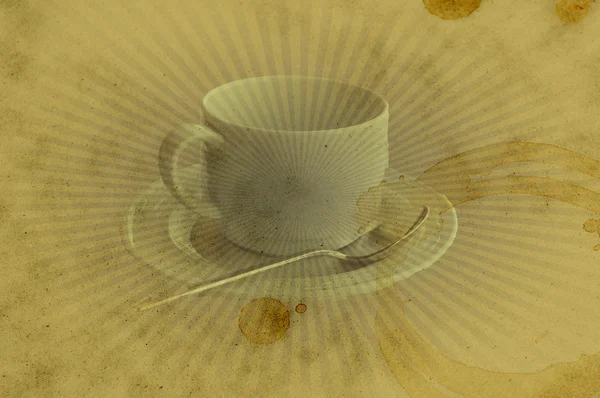 Grunge วินเทจถ้วยกาแฟพื้นหลังสกปรก — ภาพถ่ายสต็อก