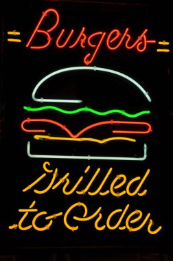 ızgara Burger sipariş neon tabela