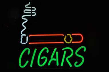 Cigars Neon Light Smoking Sign clipart