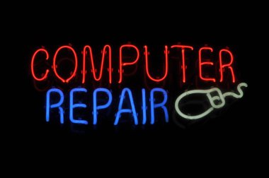 Computer Repair Neon Sign clipart