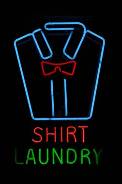 Dress Shirt with Bow Tie Neon Light clipart