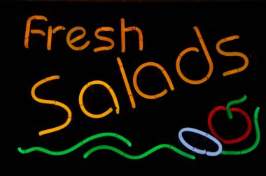Fresh Salad Neon Sign clipart