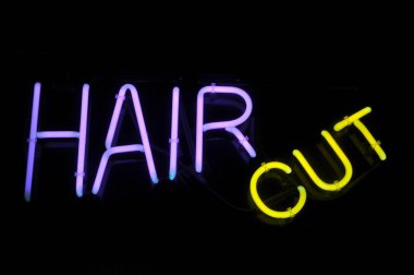 Hair Cut Neon Sign clipart