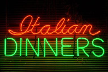 Italian Dinner Neon Sign clipart