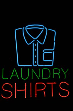 Blue Dress Shirt Neon Sign clipart