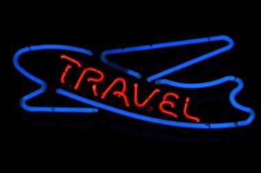 Travel Airplane Neon Sign clipart