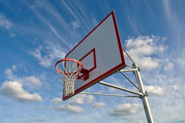 Basketball Hoop with Clouds clipart