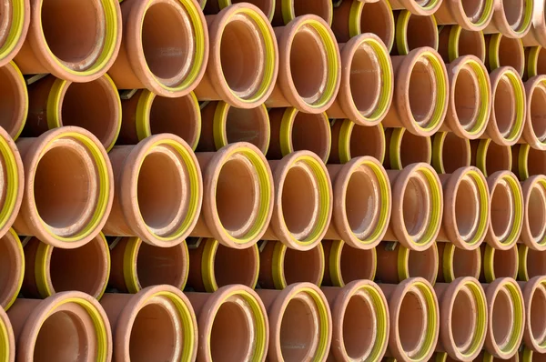 Rury kanalizacyjne ceramiczne — Zdjęcie stockowe