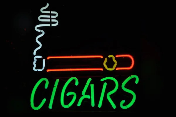 Cigars Neon Light Smoking Sign — Stock Photo, Image
