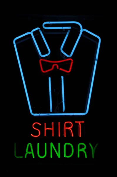 Dress Shirt with Bow Tie Neon Light — Stock Photo, Image