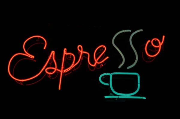 Espresso neon teken — Stockfoto