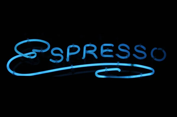 Espresso neonový nápis — Stock fotografie