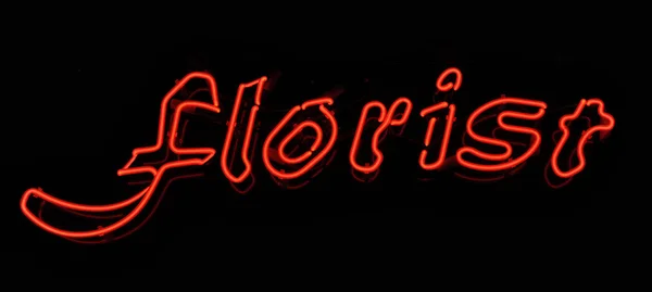 Bloemist rode neon teken — Stockfoto