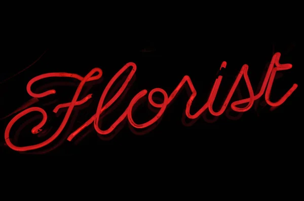 Neon Light Florist Sign — Stock Photo, Image
