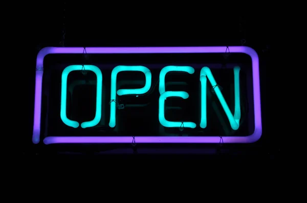 Open Neon Sign — Stock Photo, Image