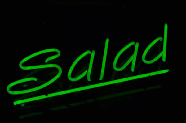 Sinal de néon de texto de salada — Fotografia de Stock