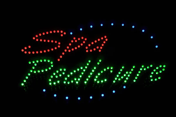 Spa pedicure neon teken — Stockfoto