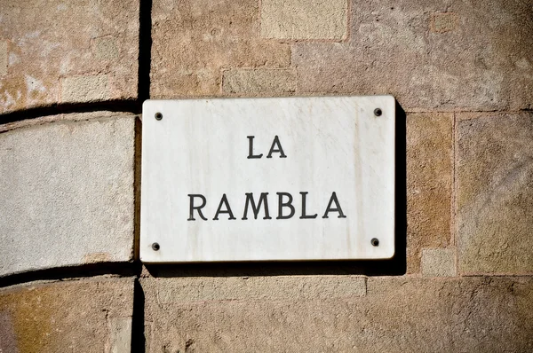 Знак вулиці Ла-Рамбла — стокове фото