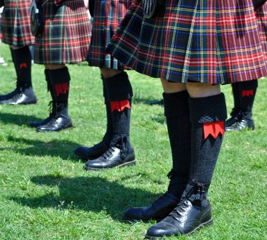 Plaid Scottish Kilts, Socks and Shoes clipart