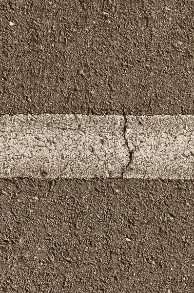 Asfalto com linha branca horizontal — Fotografia de Stock