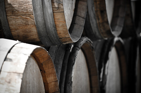 Dark Wine Barrels to store vintage wine