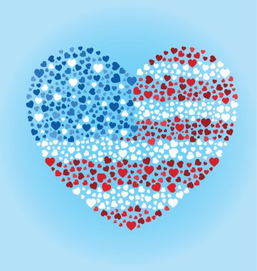 American Flag Heart clipart