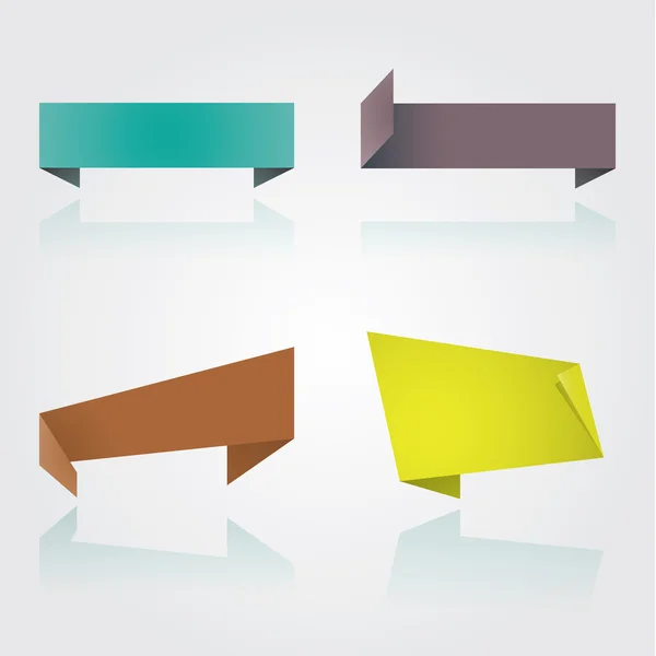 Banners de origami — Vector de stock