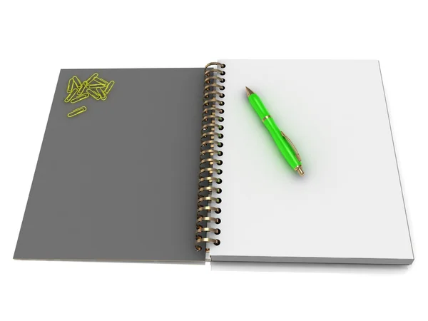 Notebook s spirály — Stock fotografie