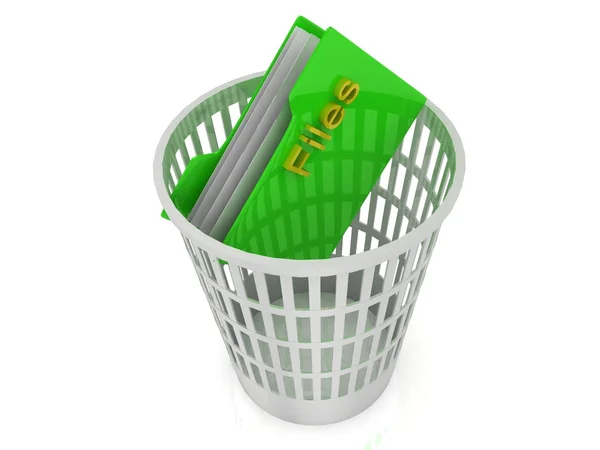White basket with a folder for files — Stock Photo, Image