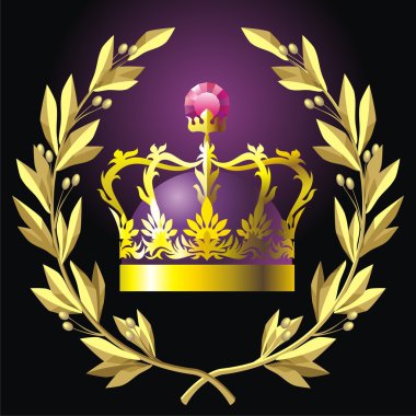 Laurel wreath and crown clipart