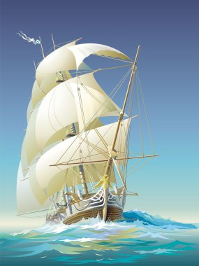 Ocean-going ship clipart