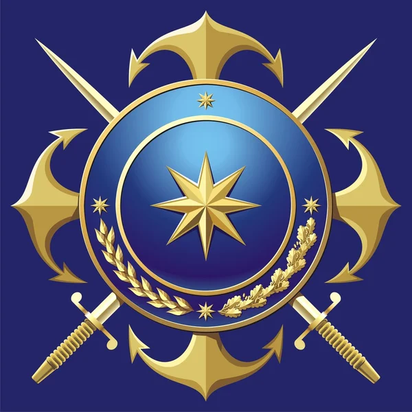 海軍スタイルのバッジ — ストックベクタ