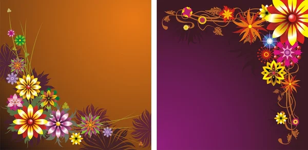 Two floral backgrounds — Stock Vector